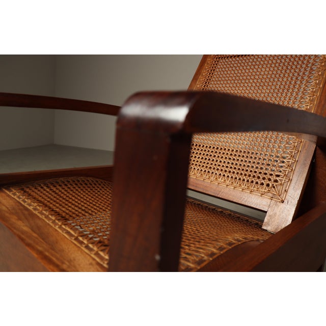 Mid-Century Architectural Teak Lounge Chair with Cane Seat, 1950s For Sale - Image 9 of 16