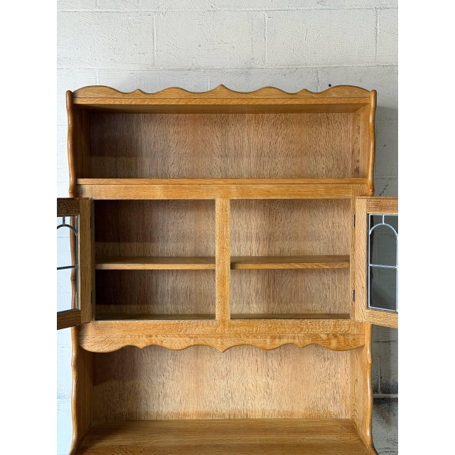 Brown s.h. Møbler Oak Hutch With Glass Doors Danish Mid-Century Modern 1960s For Sale - Image 8 of 11