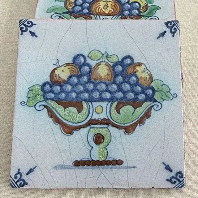 Delft 19th Century, Delft Hand-Painted Wall Tiles, Set of Four For Sale - Image 4 of 9