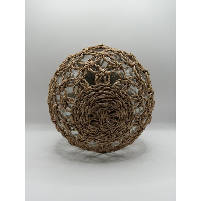 Mid-Century Modern Netted Glass Fishing Float on Cork Base For Sale - Image 3 of 6
