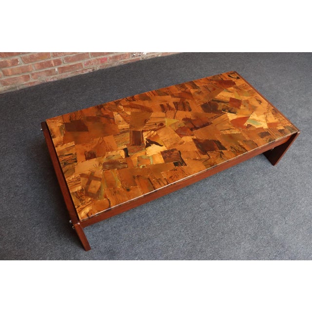 Brazilian Modern Rosewood and Copper Mosaic Coffee Table by Percival Lafer For Sale In New York - Image 6 of 18