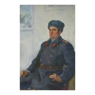 Antique Oil Painting Portrait: Soviet-Era Ukrainian Art, 1970s 130-85 For Sale