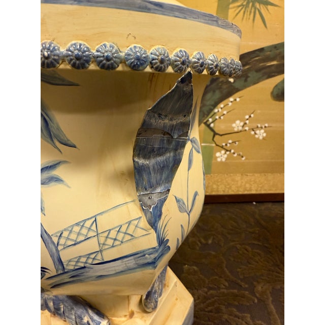 Vintage Chinoiserie Hand Painted Tole Table Lamp With Wicker Shade For Sale - Image 11 of 11