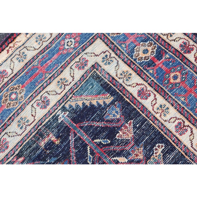 Antique Persian Kurdish Tribal Rug in Sub-Geometric Medallion Design 4'5 X 7'8 For Sale - Image 10 of 10