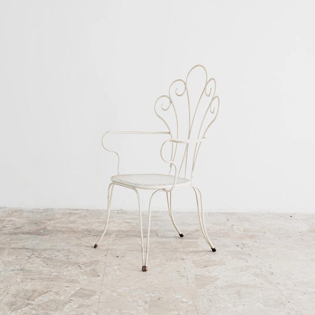 Garden Armchairs in White Iron attributed to Lio Carminati, 1950s, Set of 4 For Sale - Image 10 of 13