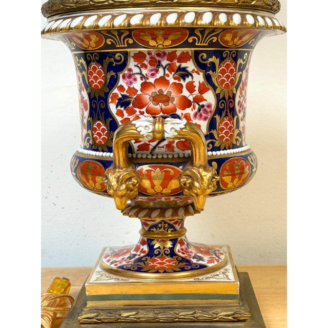 Derby Porcelain 19th C Derby Porcelain, Regency Period, 'Old Imari' Vase now as a Lamp For Sale - Image 4 of 18