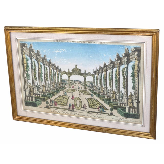 French Antique 18th C View of the Axarienne Pleasure Garden - Saint Petersburg - Russia For Sale - Image 3 of 4