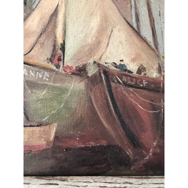 Coastal Oil Painting Signed 1959 For Sale - Image 14 of 16