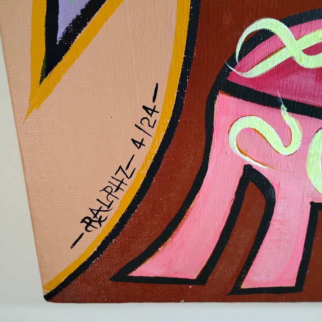 This striking acrylic painting on canvas is titled "Puck'd Up", created in April 2024 by the well-known Columbus, Georgia...
