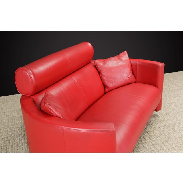 Negresco' Post-Modern Adjustable Leather Loveseat by Bernard Massot, Signed For Sale - Image 9 of 12