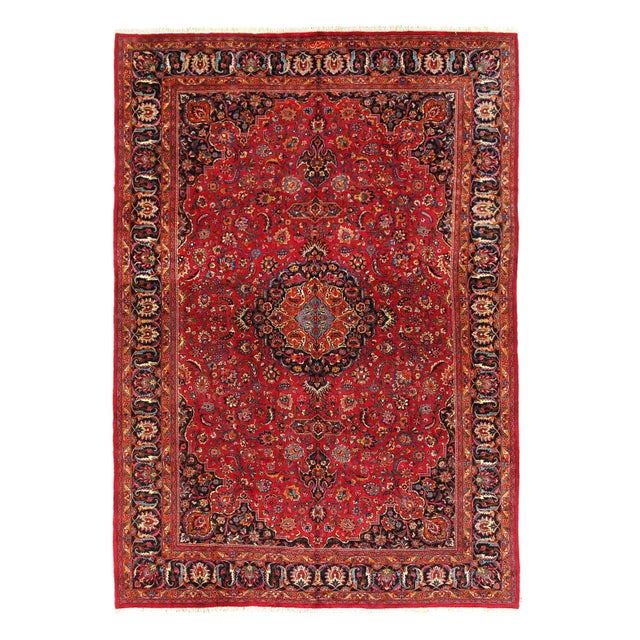 Hand Knotted Vintage Persian Mashad Rug 11'2'' X 15'7'' For Sale - Image 12 of 12