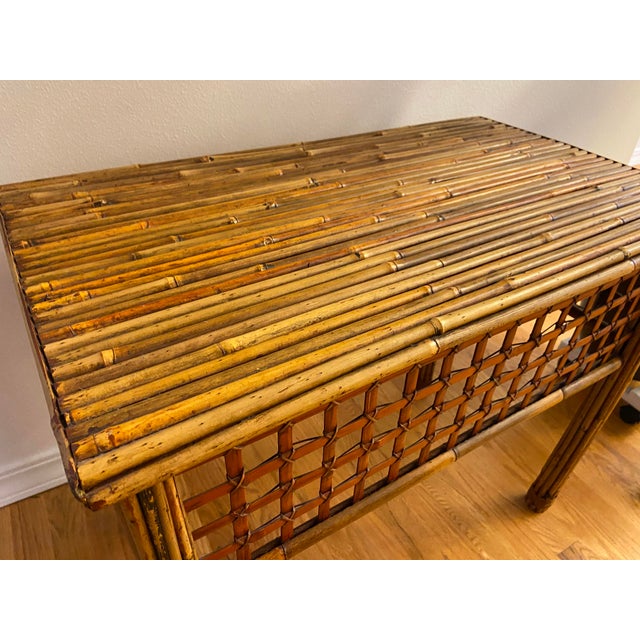 1970s 1970s Vintage Mcm Bamboo Side Table For Sale - Image 5 of 11