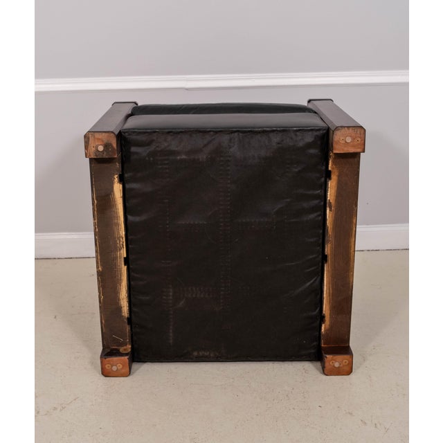 Stickley Inlaid Leather Cherry Cube Lounge Pub Chair For Sale - Image 13 of 15