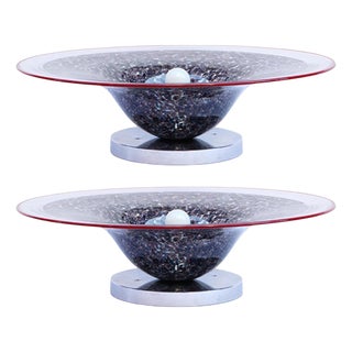 Pair of Italian Art Glass Table Lamps by Gae Aulenti, Italy 1960s For Sale