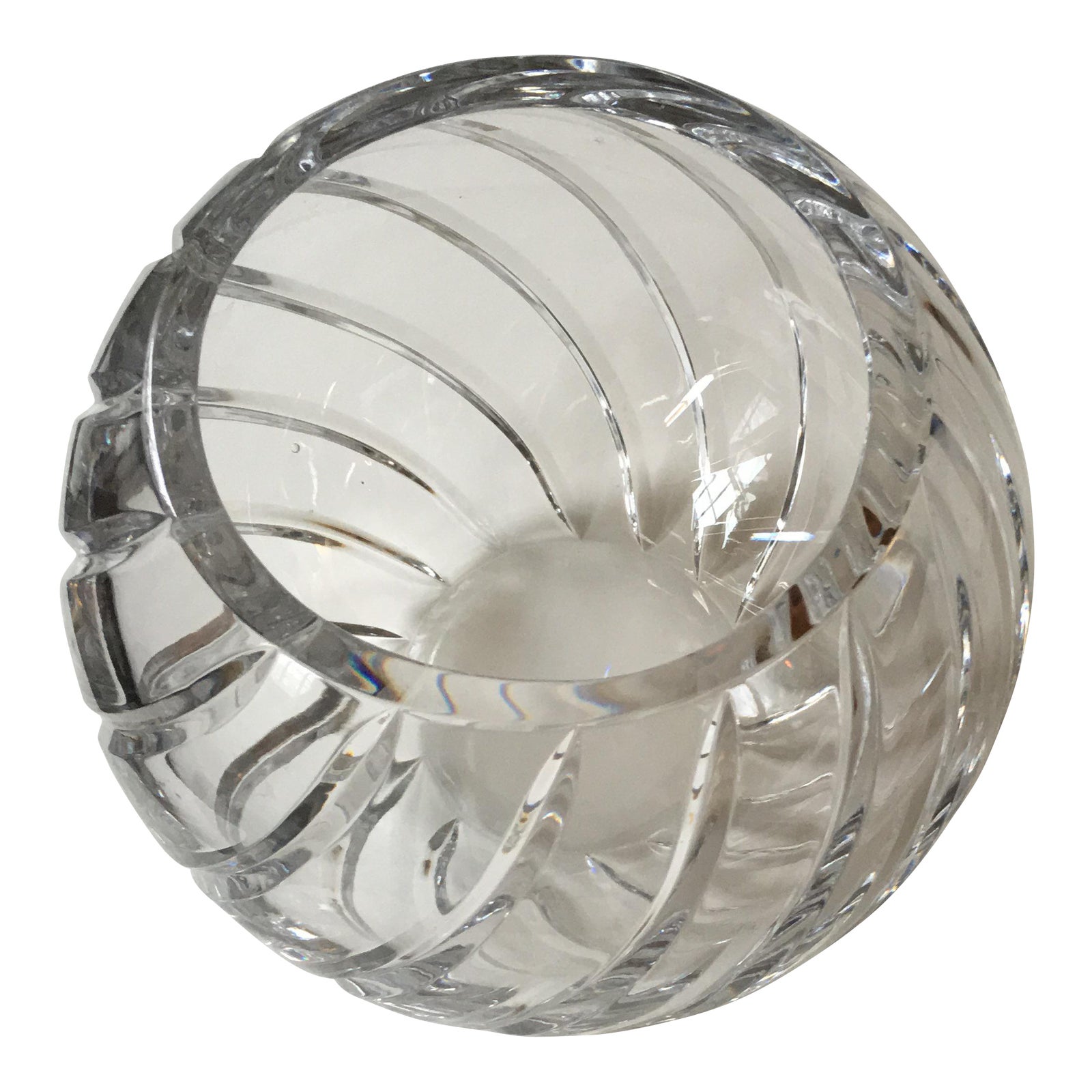 MidCentury Crystal Round Vase/Bowl Chairish