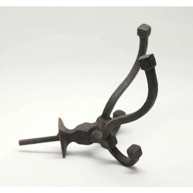 Traditional Mid 20th Century Cast Bronze Hook With Black Finish For Sale - Image 3 of 5