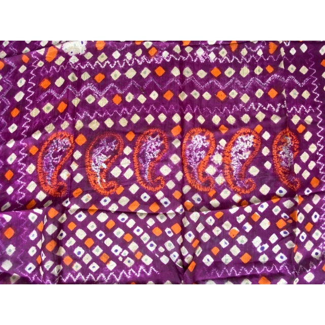 Antique Burnt Orange and Purple Silk Textile For Sale - Image 16 of 18