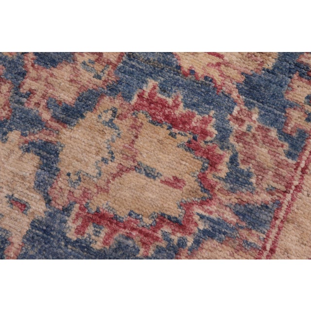 1990s Shabby Chic Ziegler Blue/Red Wool Runner Rug- 3'1'' X 14'5'' For Sale - Image 5 of 10
