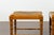 Vintage Pair of English Midcentury Faux Bamboo Walnut Stools with Rush Seats For Sale In Atlanta - Image 6 of 12
