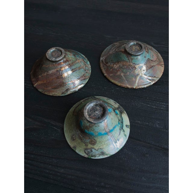 Vintage Modernist Abstract Hand-Thrown Ceramic Bowls, 1990s, Set of 3 For Sale - Image 12 of 13