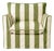 Sophie Conran Coco Armchair - Spring Green Stripes with Knife Edge Cushion For Sale