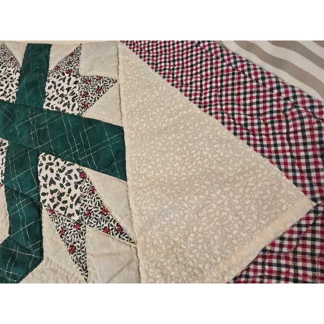 1990s Handmade Vintage Quilt Wall Hanging Christmas Design For Sale - Image 5 of 6