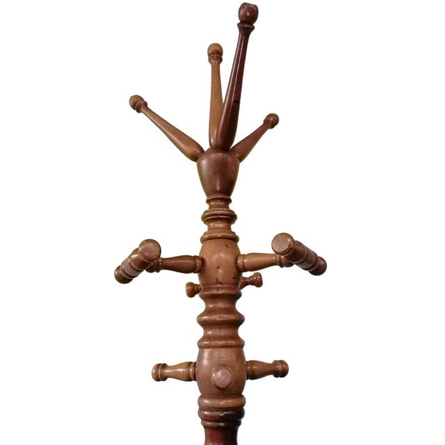 Wooden Coat Stand, 1920s For Sale - Image 3 of 4