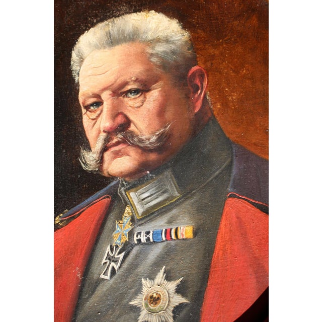 Ernst Zimmer, Paul Von Hindenburg, 20th Century, Painting on Parchment For Sale - Image 4 of 8