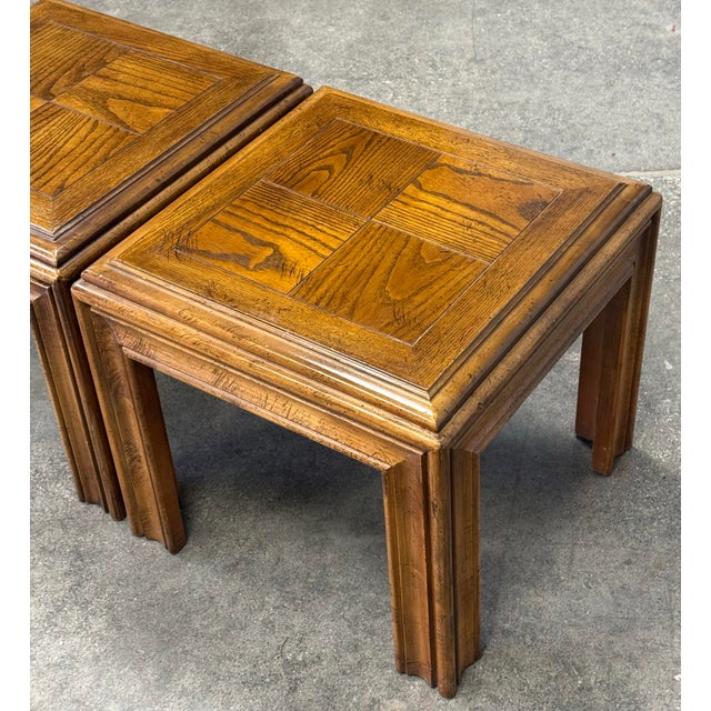 Altavista Lane Vintage Lane Furniture Solid Oak Parsons Style End Table For Sale - Image 4 of 9