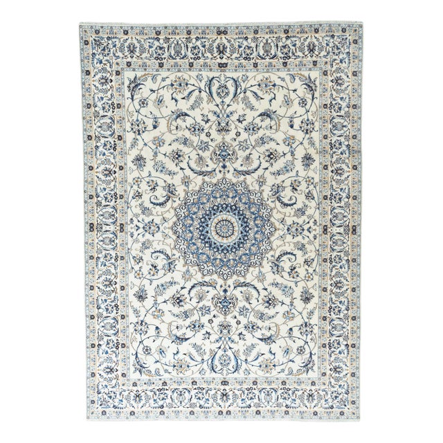Hand-Knotted Nain 9la Oriental Rug For Sale