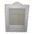 Vintage French Country White Wood Hand Carved With Flowers Picture Frame For Sale