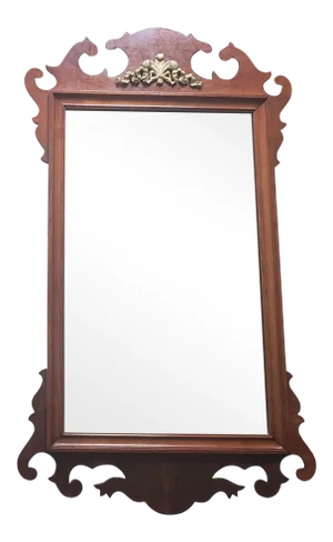 Antique 1900s Solid Mahogany Chippendale Mirror