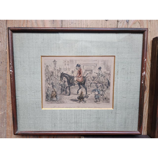 John Leech, Hunting Caricature Illustrations, 1850s, Lithographs, Framed, Set of 4 For Sale - Image 4 of 14