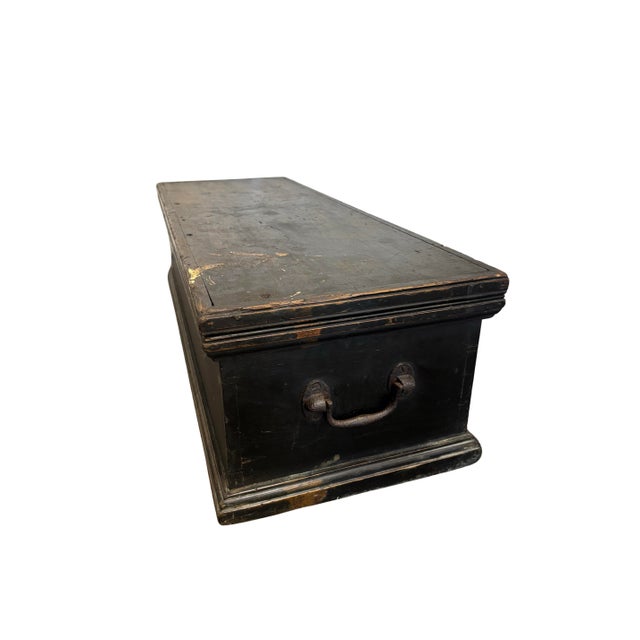 19th Century Ebonized English Pine Box For Sale - Image 4 of 7