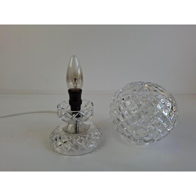 Mid-Century Modern Bohemian Czech Cut Crystal Table Lamp, 1970 For Sale - Image 13 of 14