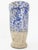 Ceramic Terracotta Ceramic Vase with Blue and White Flowers For Sale - Image 7 of 11