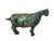 Vintage Chinese Turquoise Blue Flower Cloisonné Enamel Horse Statue For Sale - Image 11 of 12