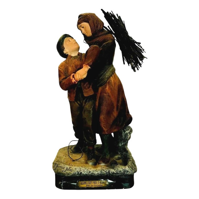 Polychrome Figurine in Terracotta For Sale