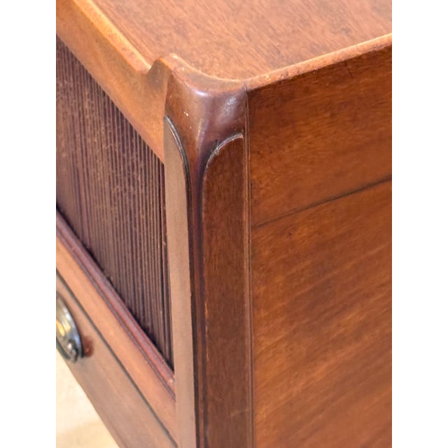 19th Century George III Mahogany Bedside Commode With Tambour Door For Sale - Image 4 of 10