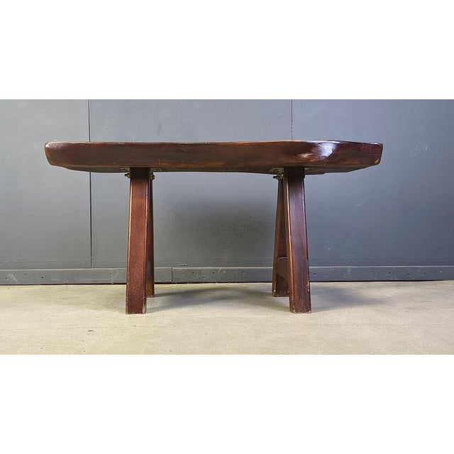 Brutalist Wood Dining Table from Mobichalet, 1960s For Sale - Image 6 of 12