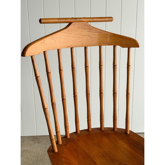 Brown Vintage Windsor Valet Side Chair, Faux Bamboo Spindles, Turned Legs, Circa 1960s For Sale - Image 8 of 10