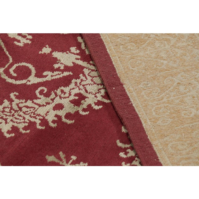 Rug & Kilim’s European Style Rug in Red With Floral Medallions “Catana” For Sale - Image 9 of 9