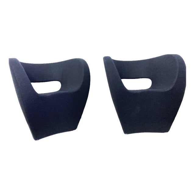 Victoria & Albert Armchairs in Black by Ron Arad for Moroso, 2000s, Set of 2 For Sale