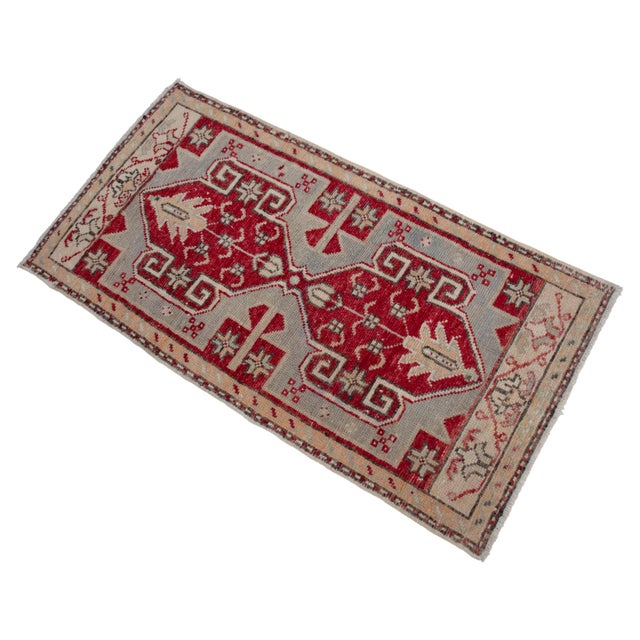 Textile Hand Knotted Door Mat, Entryway Rug, Bath Mat, Kitchen Decor, Small Rug, Turkish Rug - 1′8″ × 3′3″ For Sale - Image 7 of 13