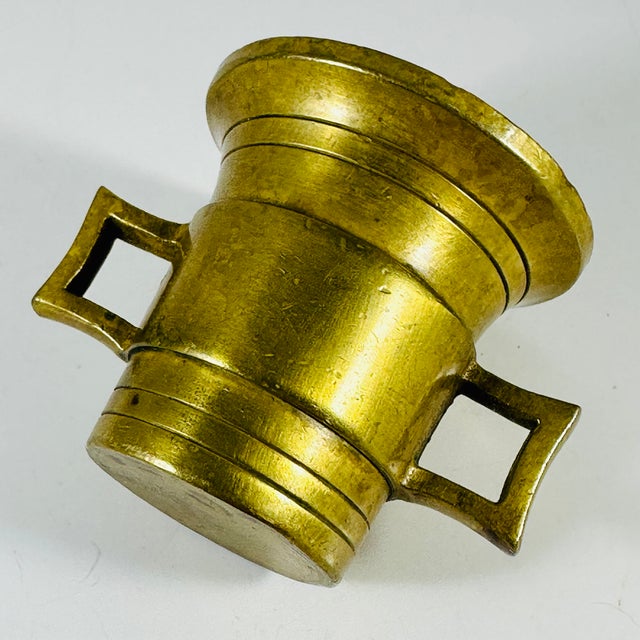 Shabby Chic Antique Apothecary 19th Century Brass Mortar For Sale - Image 3 of 4