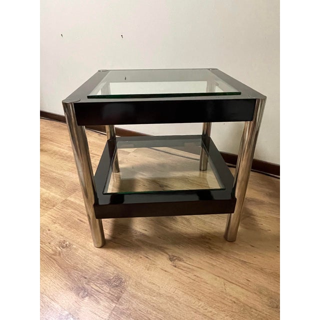 Metal Modern Coffee Table with Glass Shelves, 1970s For Sale - Image 7 of 16