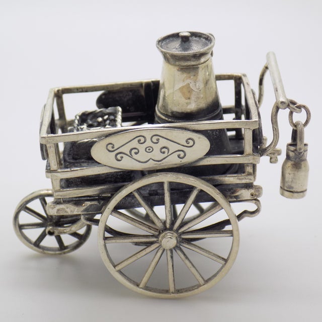 A remarkable vintage miniature depicting a traditional street chestnut cart, handmade in Arezzo, Tuscany, Italy between...