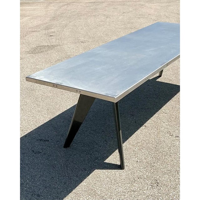 Vintage Jean Prouve for Vitra “Gstar Raw” Collectors Edition Dining Table For Sale - Image 9 of 12