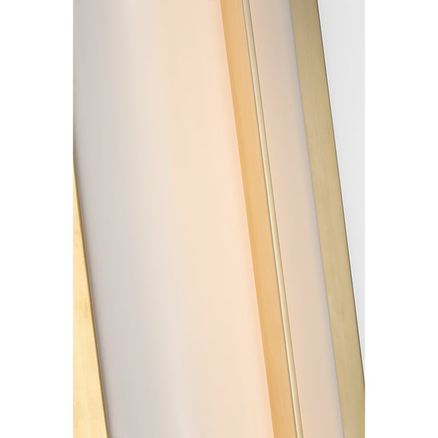 2020s Barbara Barry for Visual Comfort Signature Phinn 18" Linear Bath Sconce in Soft Brass with White Glass For Sale - Image 5 of 10