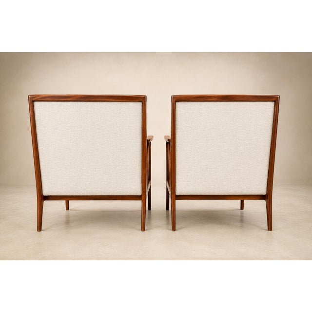 Mid-Century Brazilian Armchairs by Rino Levi, Hardwood & Bouclé, 1960s For Sale - Image 10 of 18